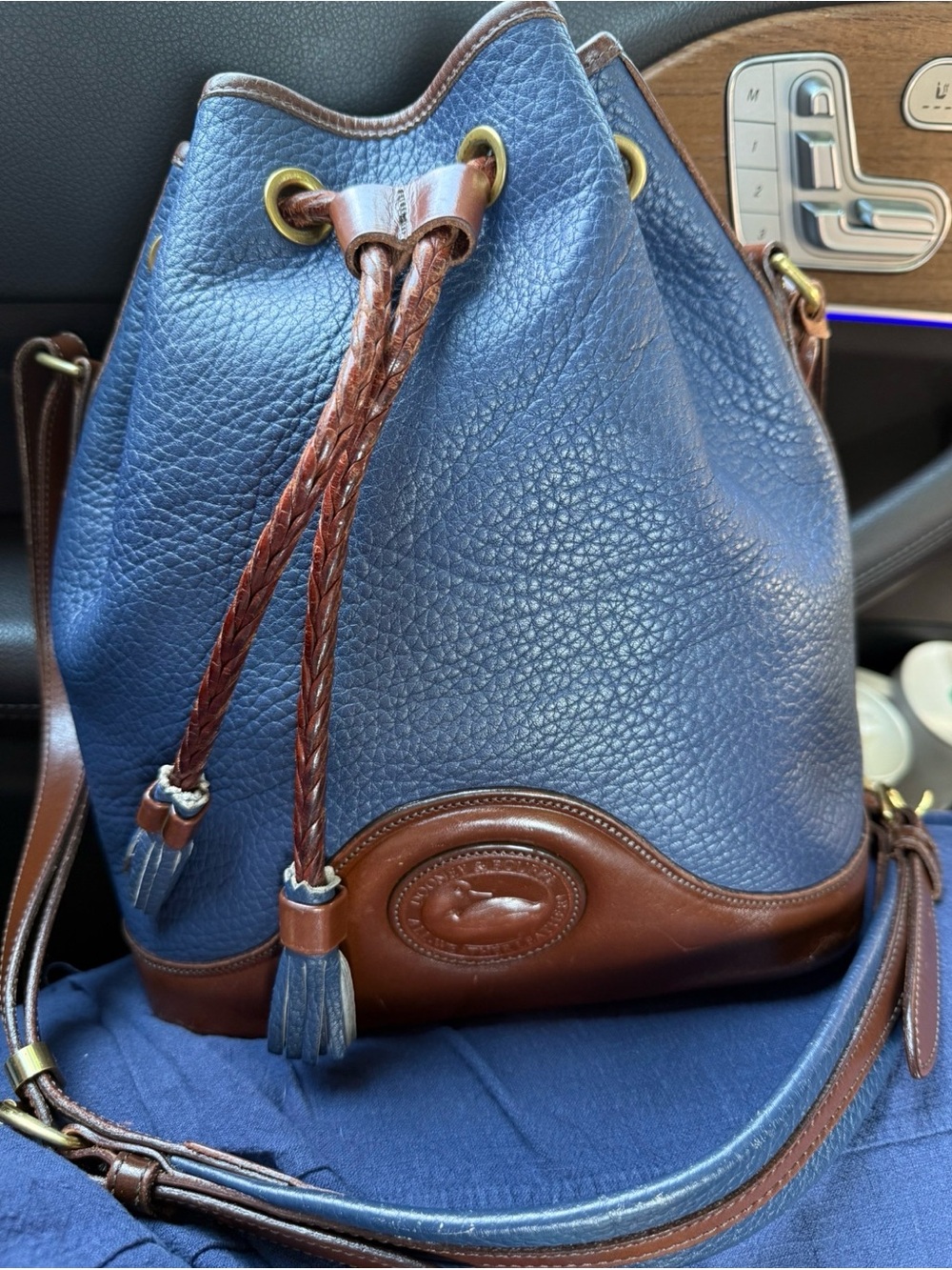Rare Dooney and Bourke vintage drawstring bag in Blue